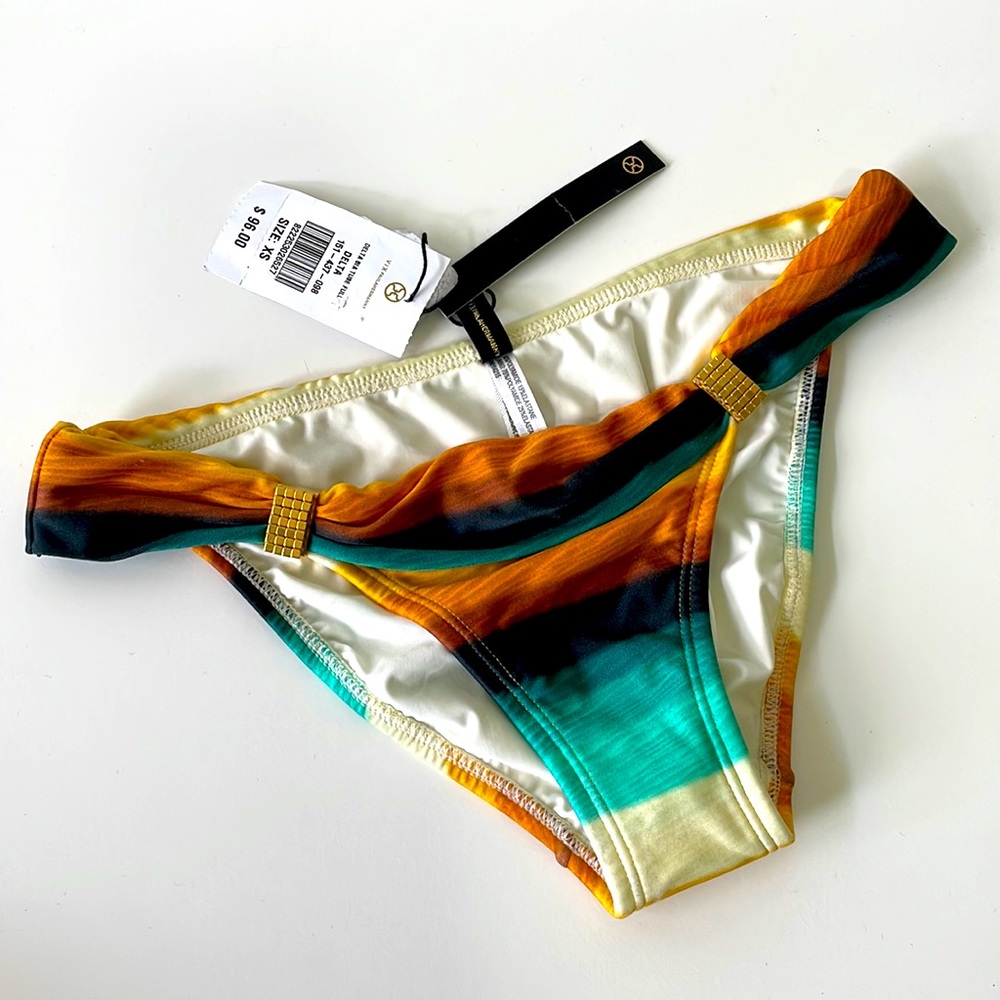 NWT VIX HERMANNY Delta Bia Tube full back gold nugget block hardware greens XS